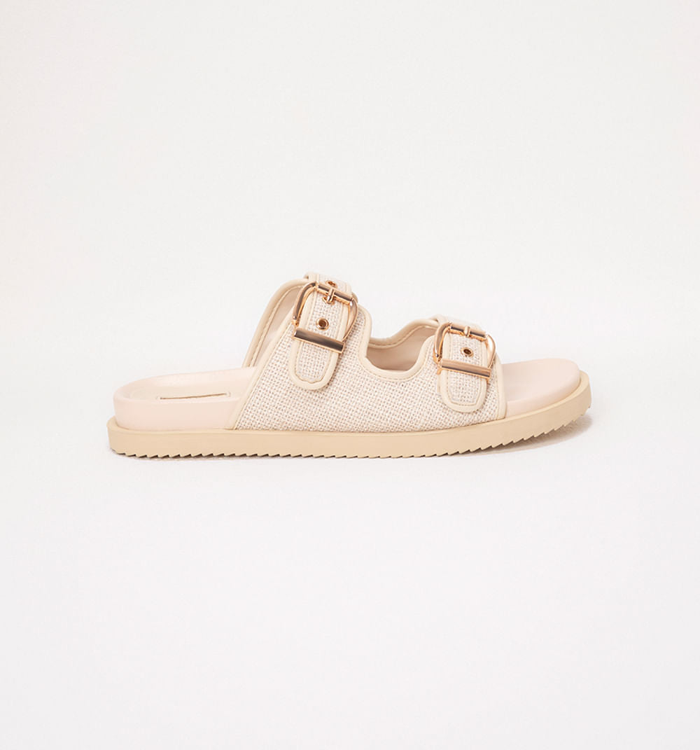 Sandalia Plana Con Hebillas Regulables
