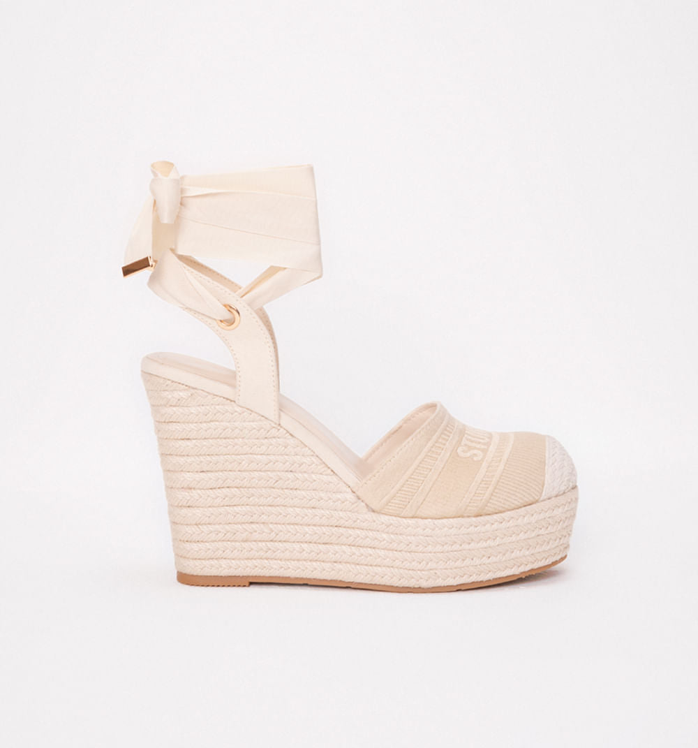 Sandalia Plataforma En Jacquard De Firma