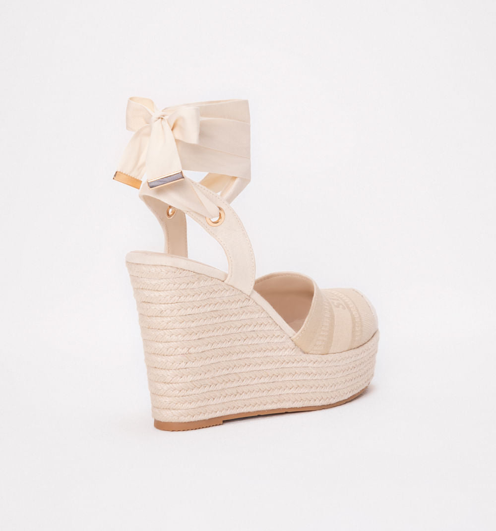 Sandalia Plataforma En Jacquard De Firma