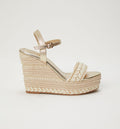 Sandalia Plataforma Con Tejido Y Lurex