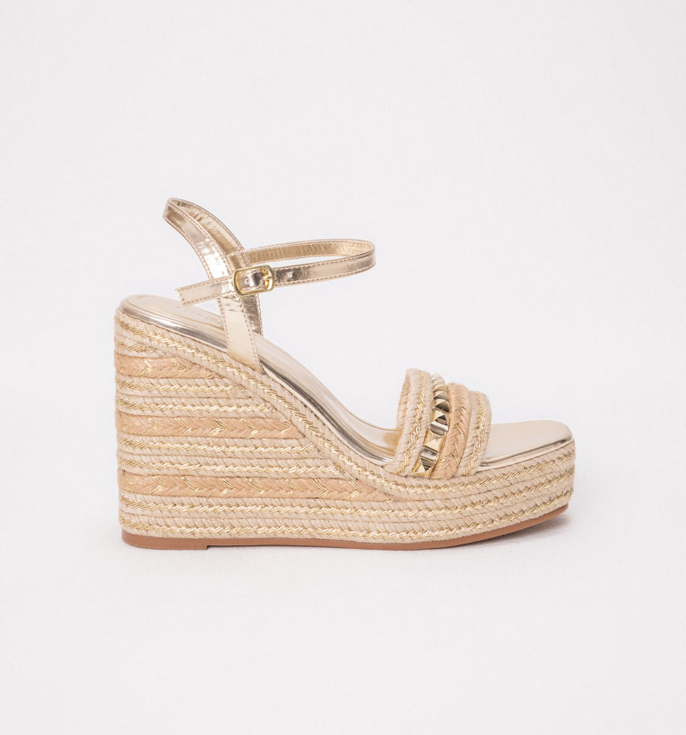 Sandalia Plataforma Combinacion Material