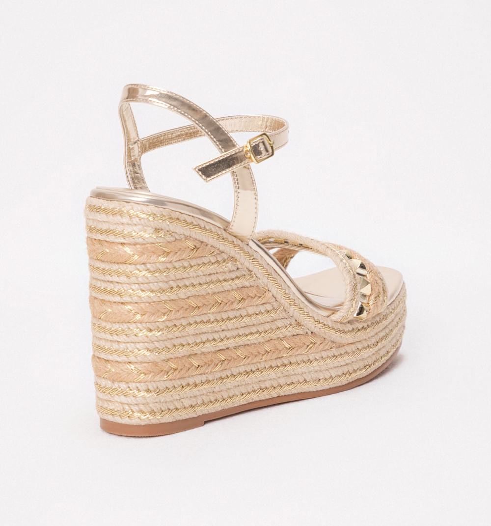 Sandalia Plataforma Combinacion Material