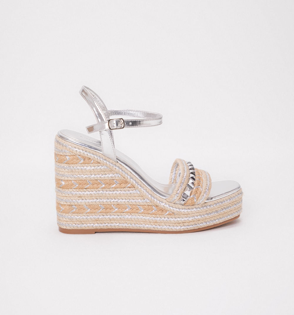 Sandalia Plataforma Combinacion Material