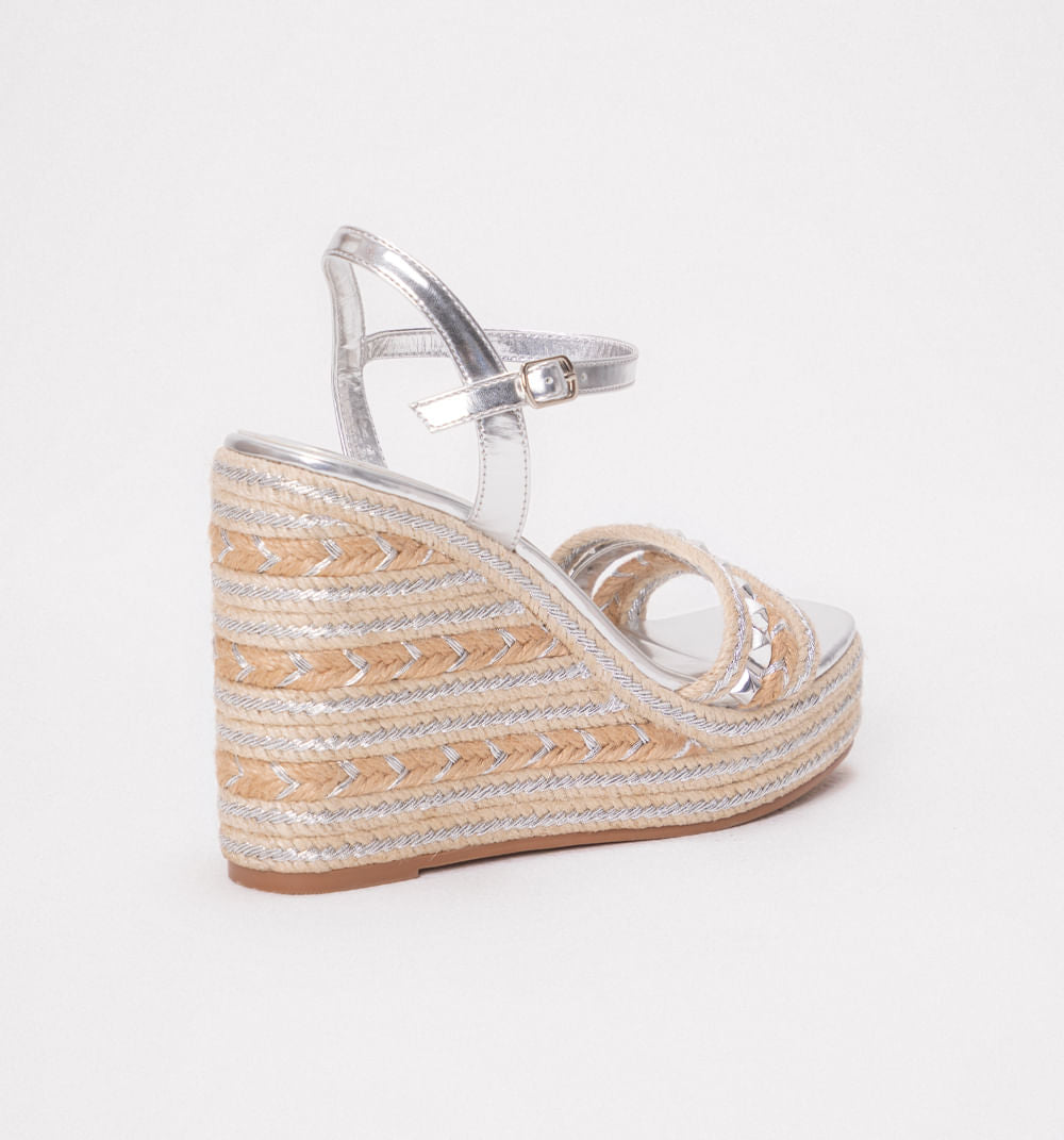 Sandalia Plataforma Combinacion Material