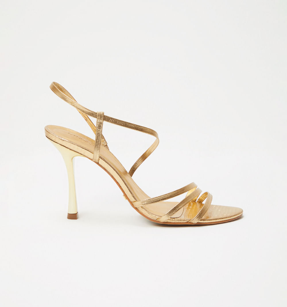 Sandalia Tacon Crolo En Cuero