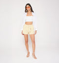 Short Tiro Alto Con Insumo - Amarillo