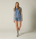 Short Tiro Alto Ruedo Rustico Para Mujer