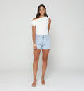 Short Tiro Alto Con Cristales