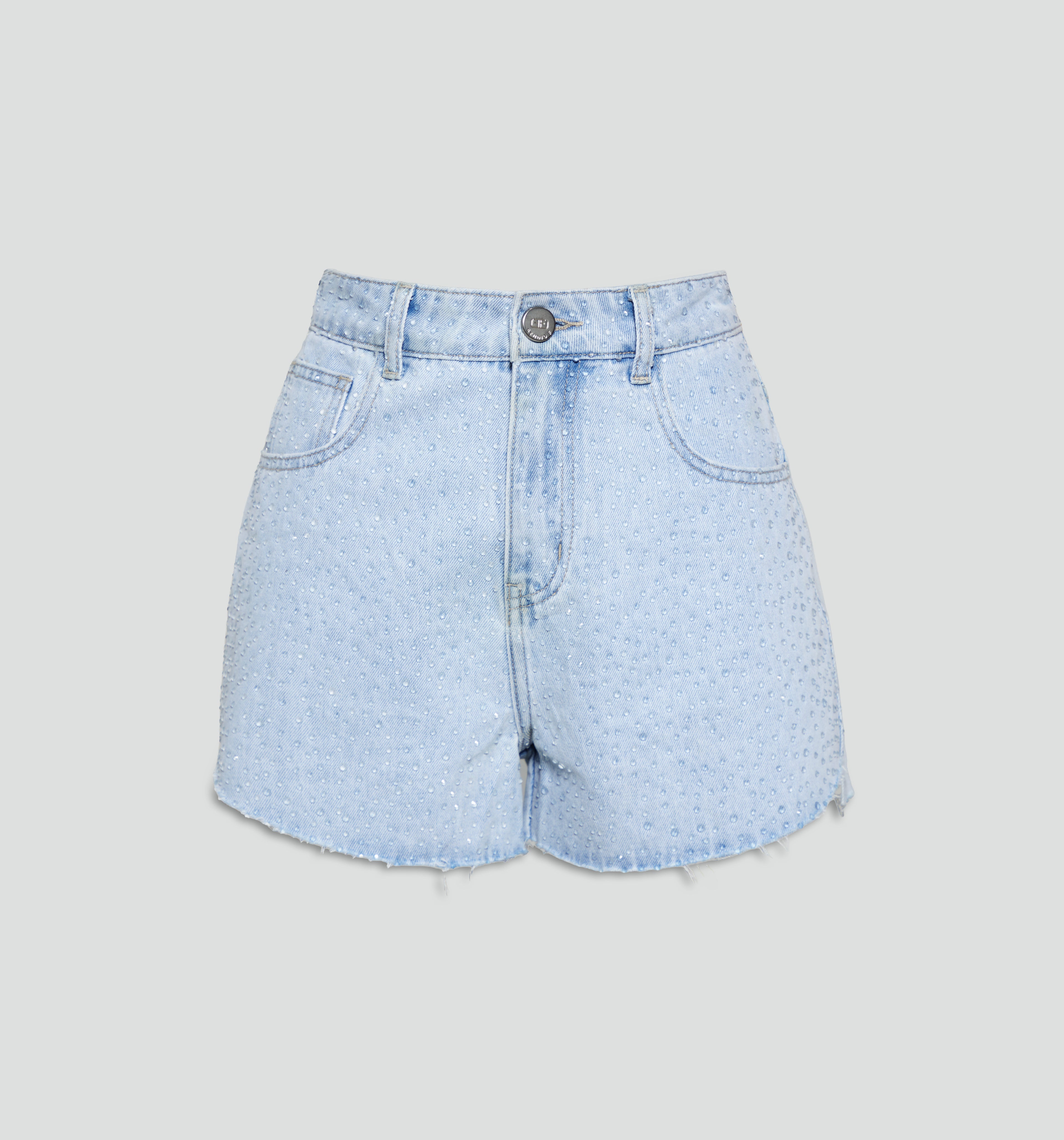 Short Tiro Alto Con Cristales