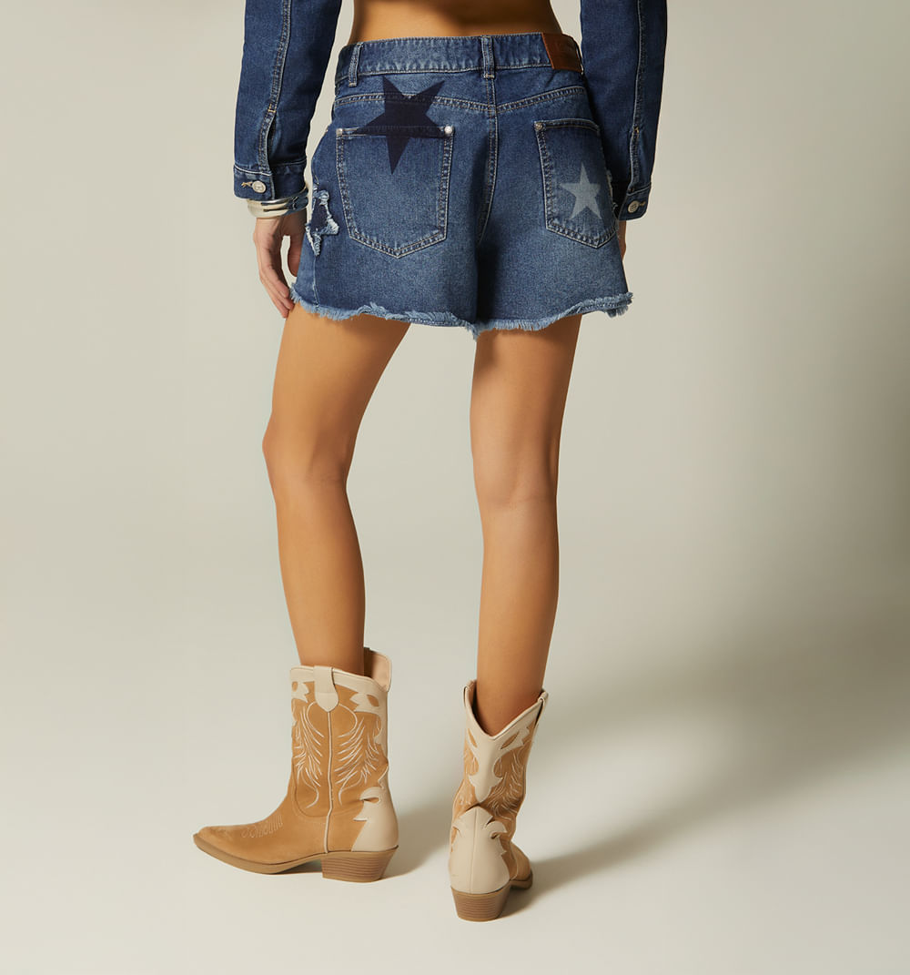 Short Tiro Alto Con Estrellas