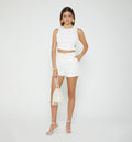 Short Tiro Alto Con Insumo - Natural