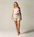 Short Prenses Aplique Trensa En Pretina