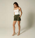 Short Tiro Alto Y Pretina Con  Broches