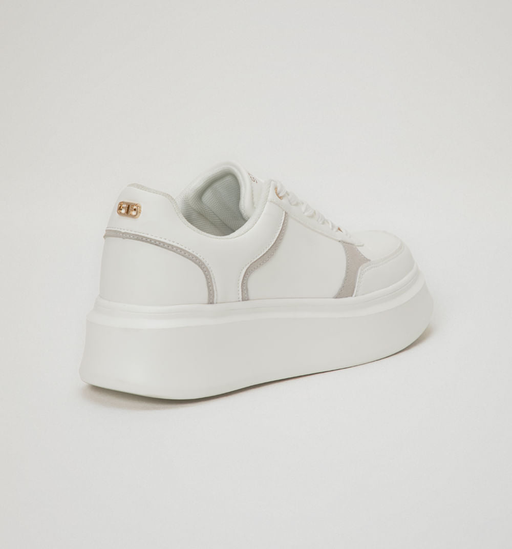 Tenis Plataforma Con Placa Dorada