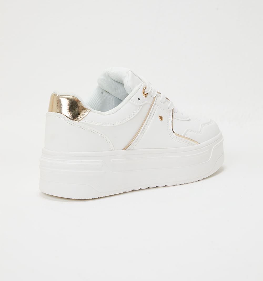 Tenis Plataforma Con Detalles Dorados