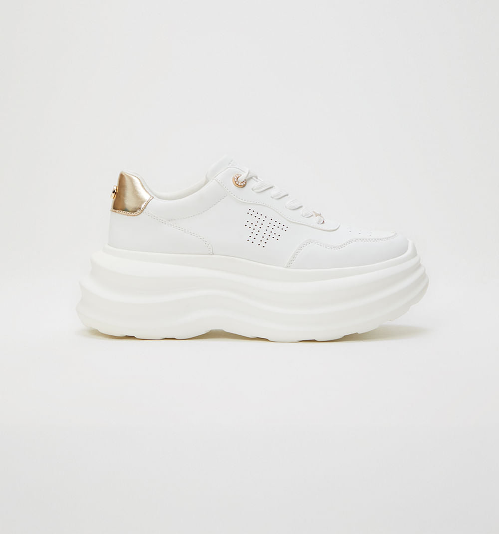 Tenis Suela Alta Con Talonera Metalizada