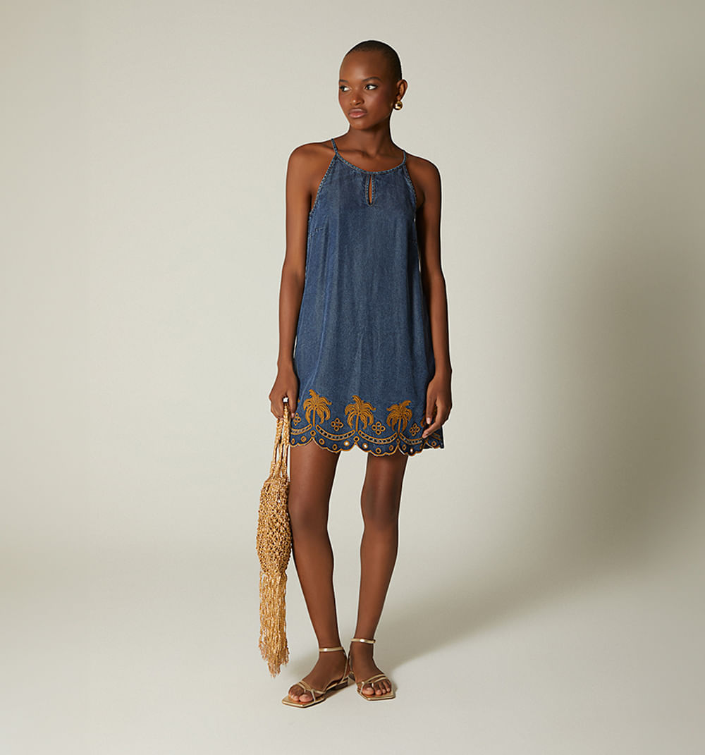 Vestido Midi Escote Profundo Con Prense