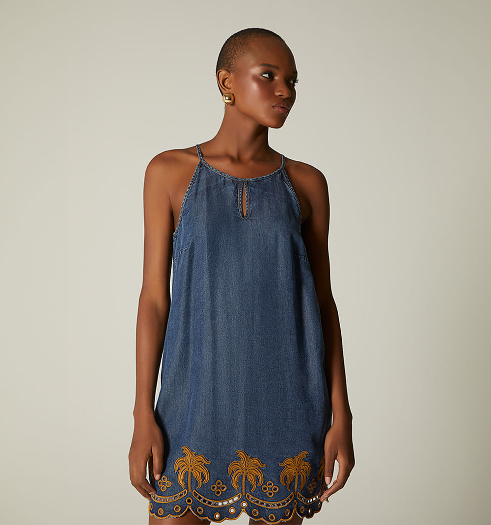 Vestido Midi Escote Profundo Con Prense