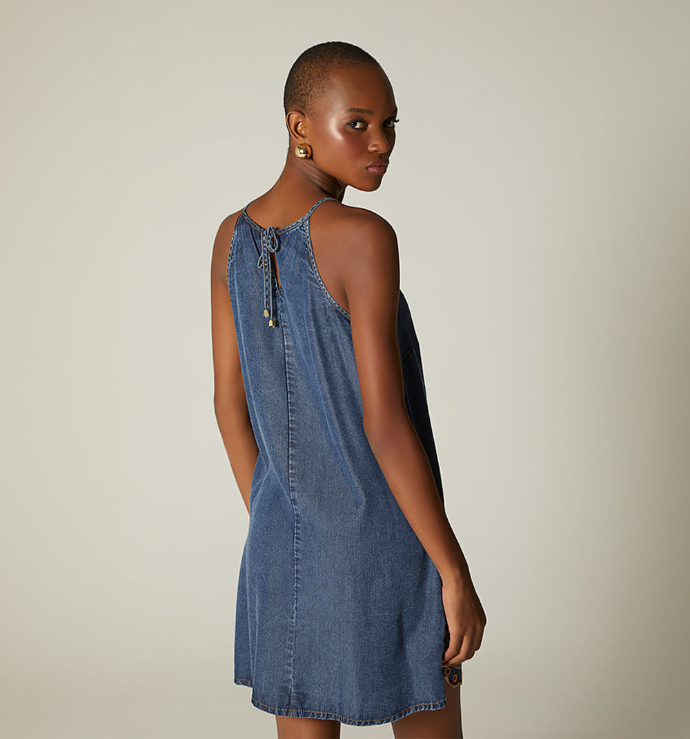 Vestido Midi Escote Profundo Con Prense