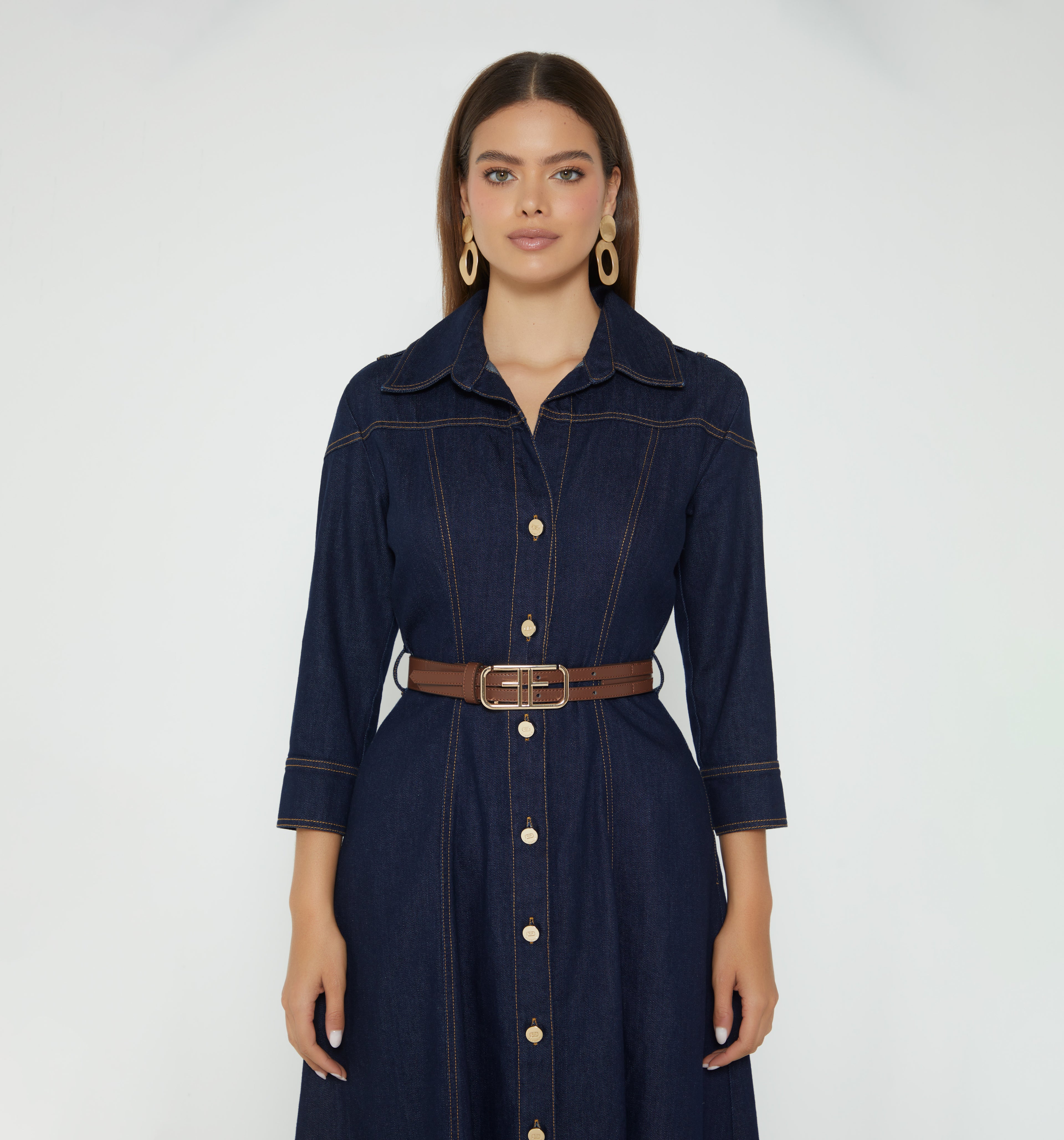 Vestido Midi Cortes Con Correa