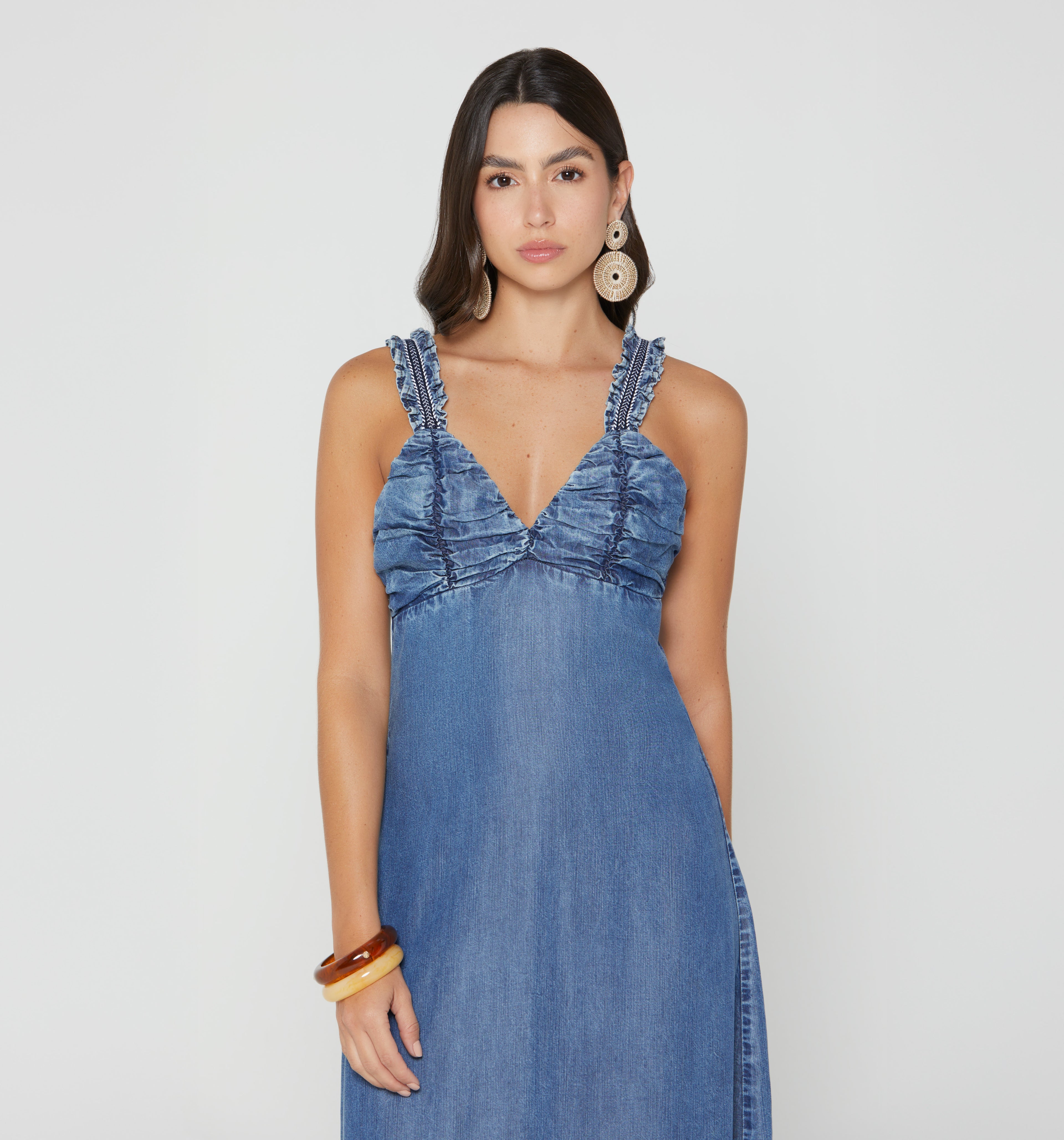 Vestido Largo De Tiras Con Insumo