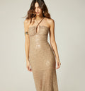 Vestido Largo De Tiras - Beige