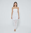 Vestido Largo De Tiras Con Insumos - Blanco