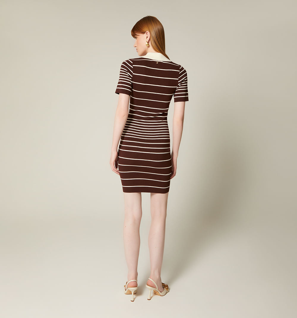 Vestido Manga Corta Cuello Tipo Polo