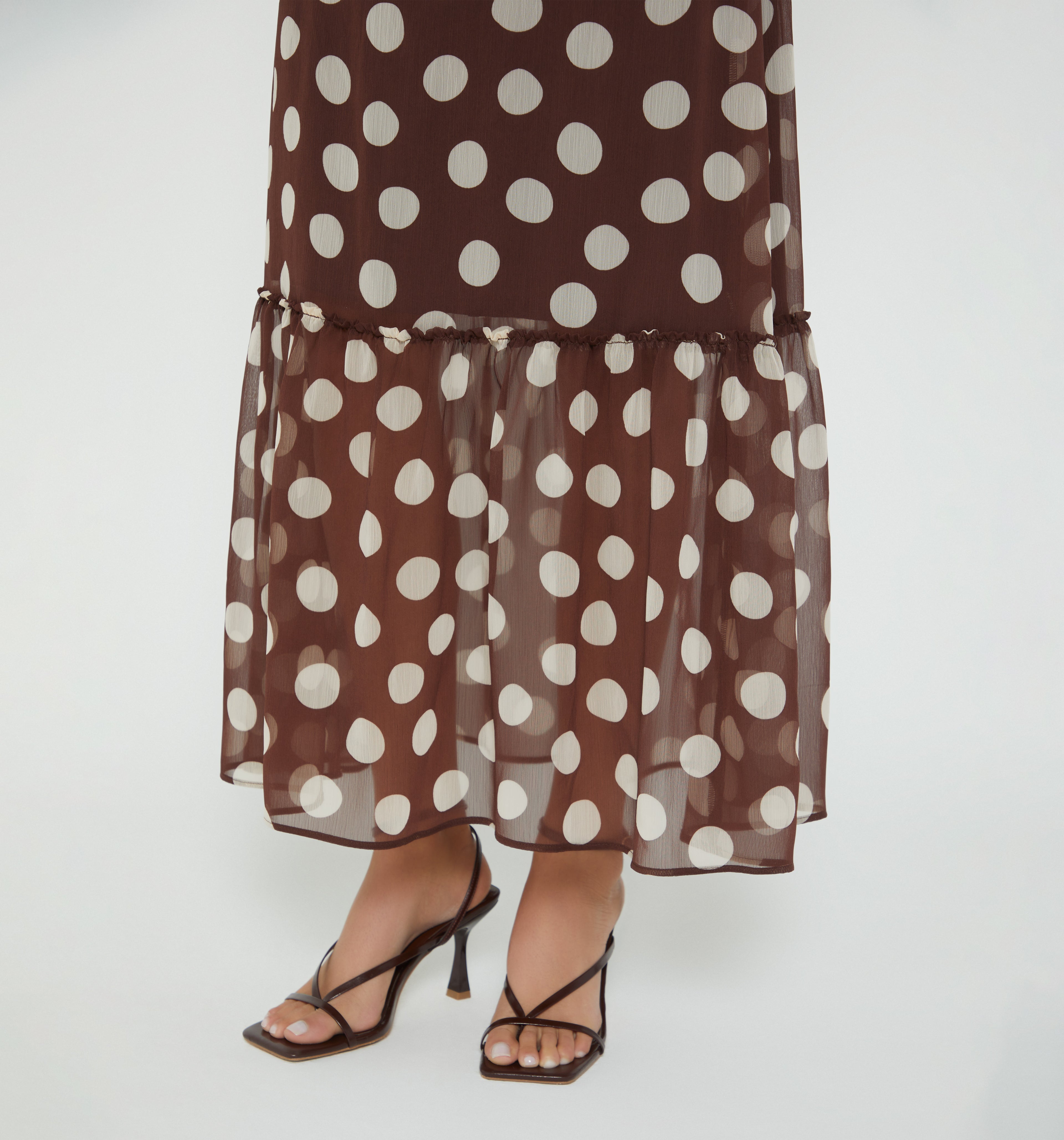 Vestido Largo Halter - Cafe