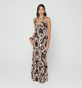 Vestido Largo Halter Con Herraje
