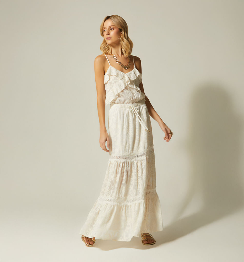 Vestido Largo Con Boleros
