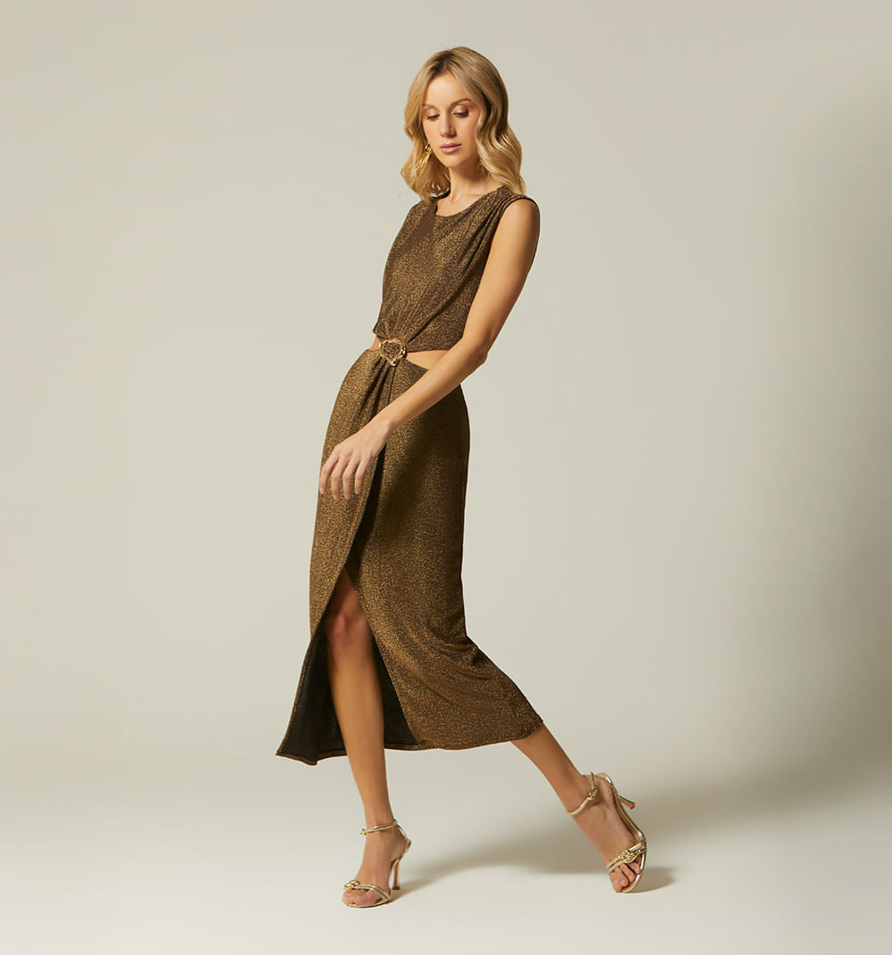 Vestido Midi Con Herraje
