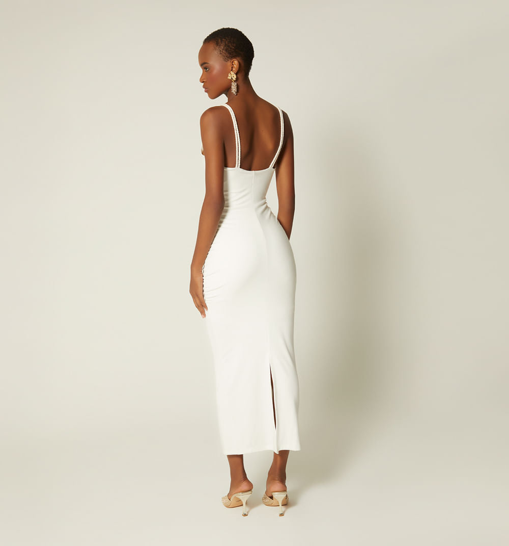 Vestido Midi De Tiras Con Herraje