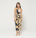Vestido Largo Halter Con Drapeado