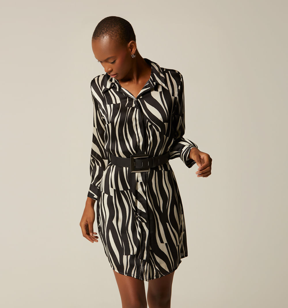 Vestido Camisero Con Correa
