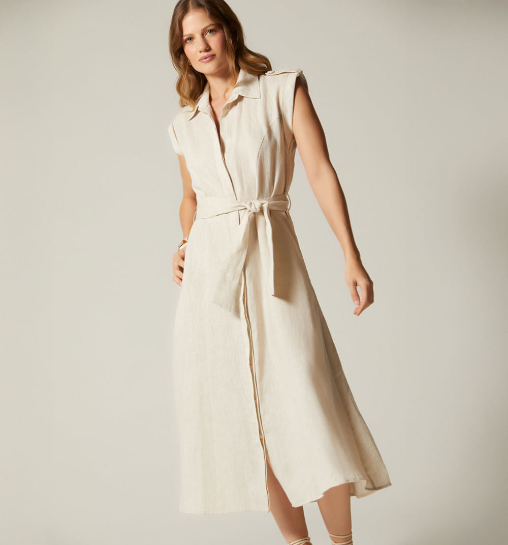 Vestido Midi Sisa - Beige