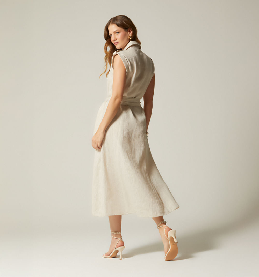 Vestido Midi Sisa - Beige
