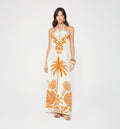 Vestido Largo Con Amarre - Beige