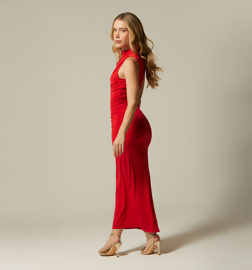 Vestido Midi Sisa Corte Drapeado