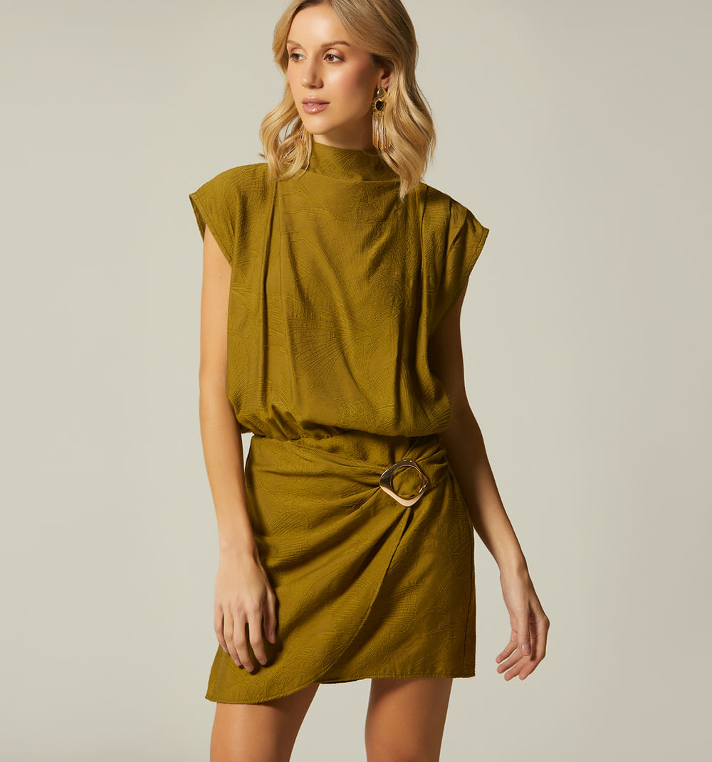 Vestido Manga Corta Con Insumo