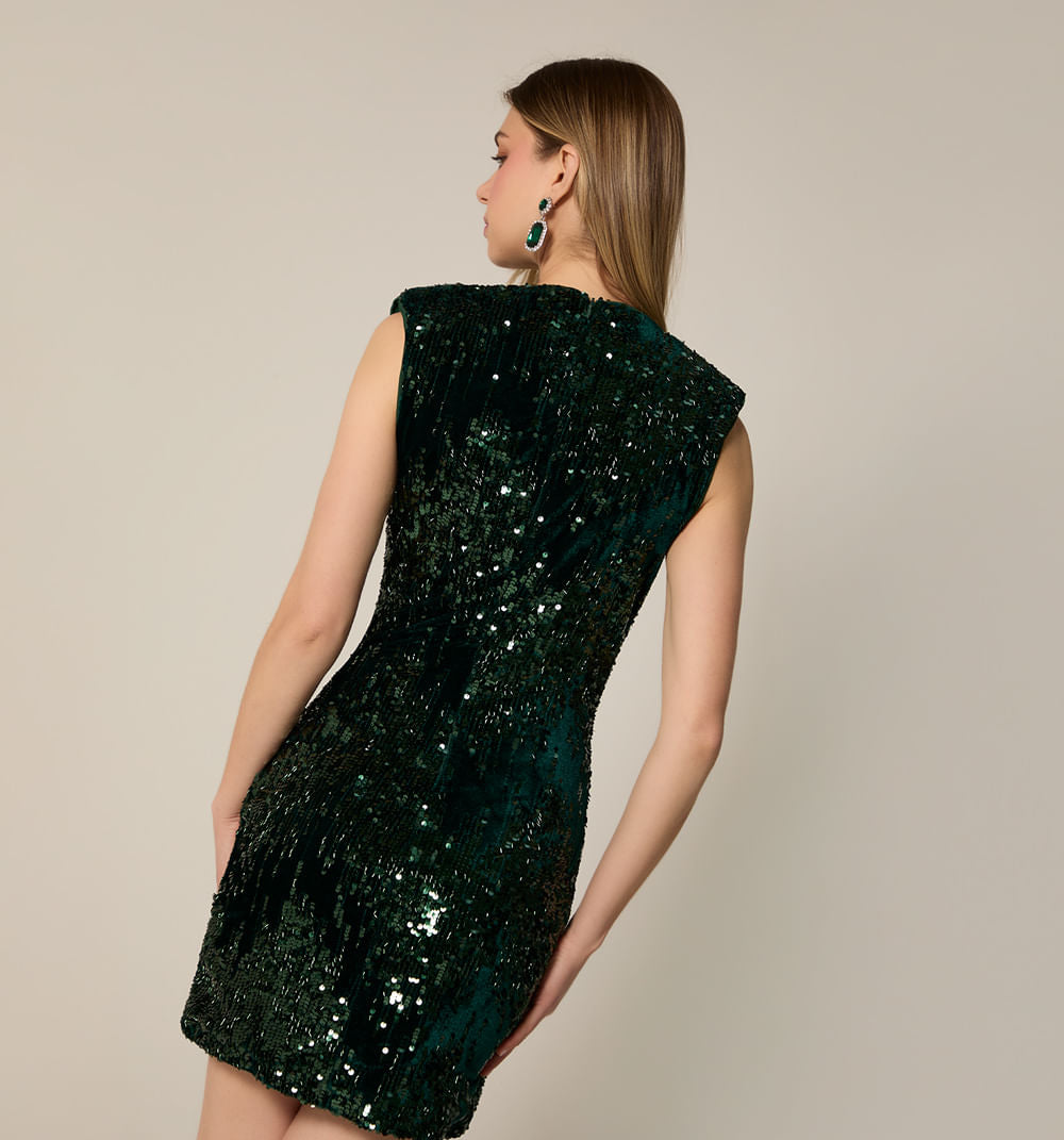 Vestido Corto En Terciopelo