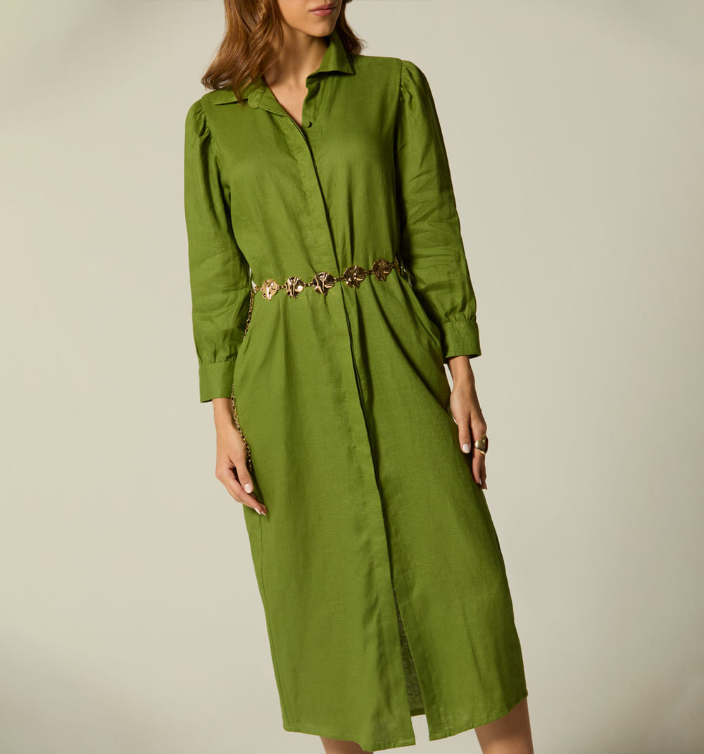 Vestido Midi Tipo Camisero Manga 3/4 S143097