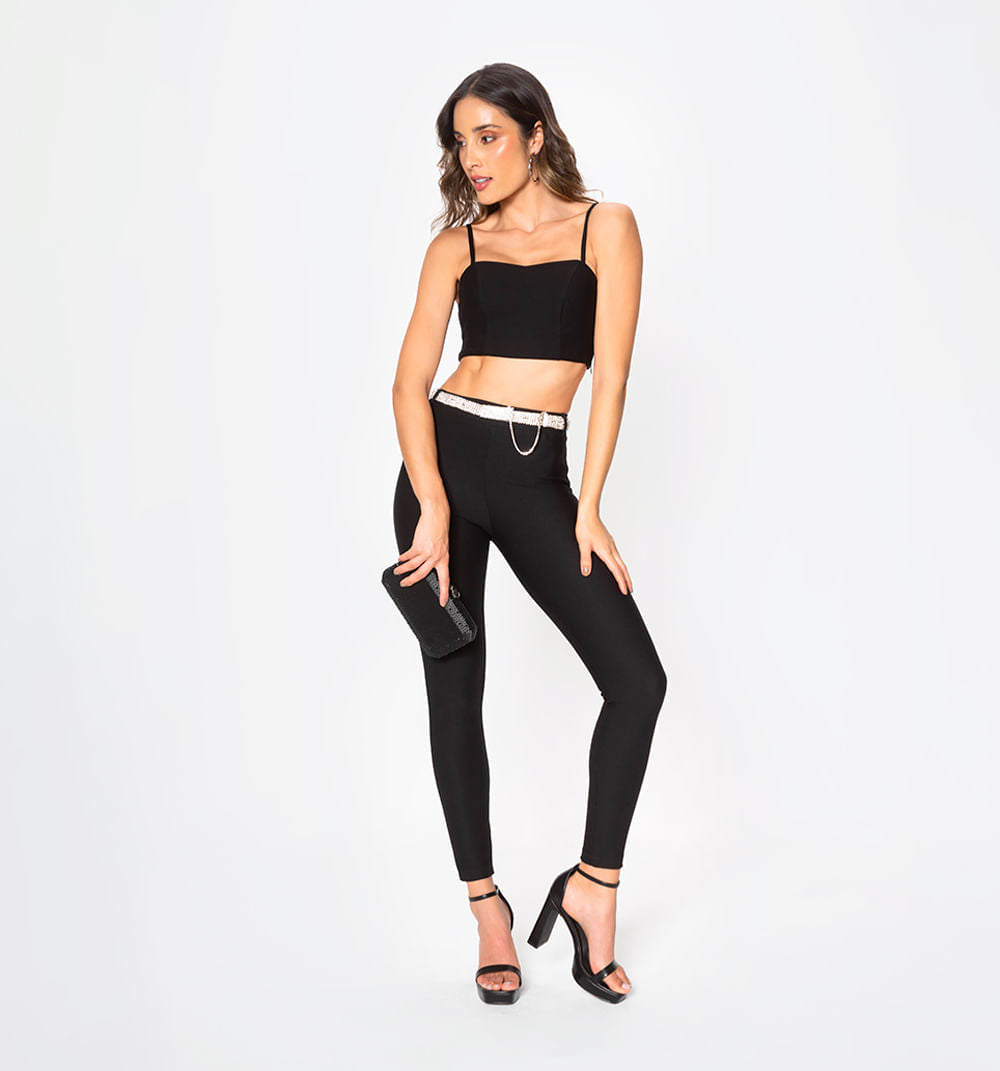 Leggins Tiro Alto Pitillo Con Correa De