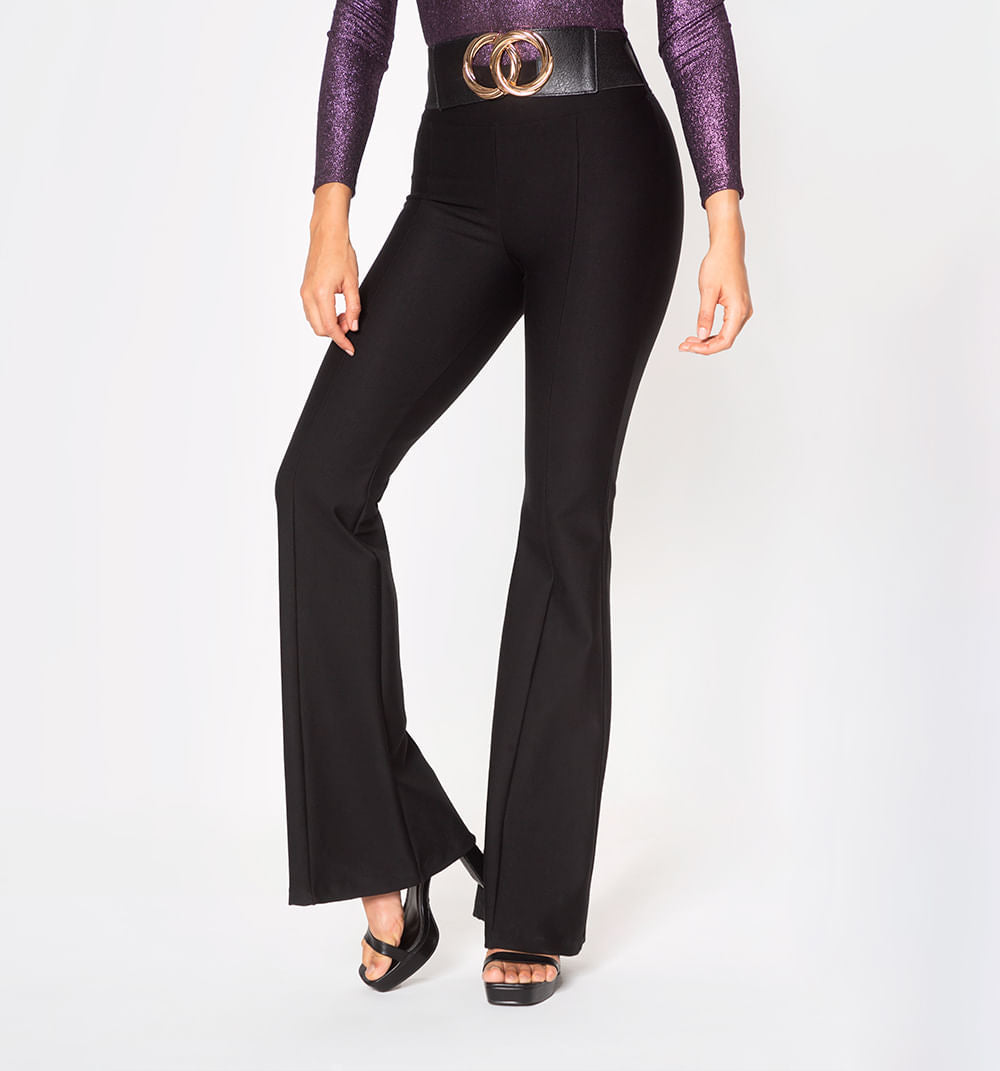 Leggins Tiro Alto Bota Campana Con Cintu