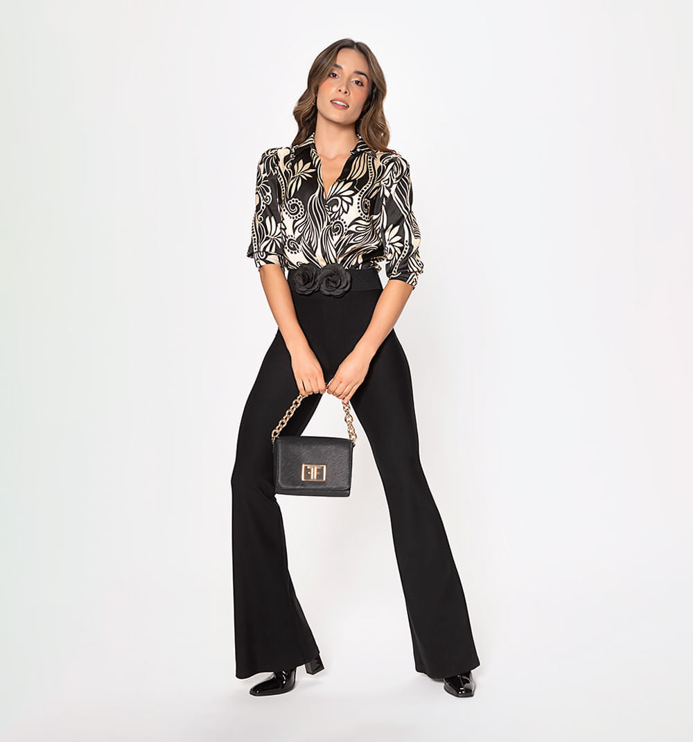Leggins Tiro Alto Bota Campanada Con Cin