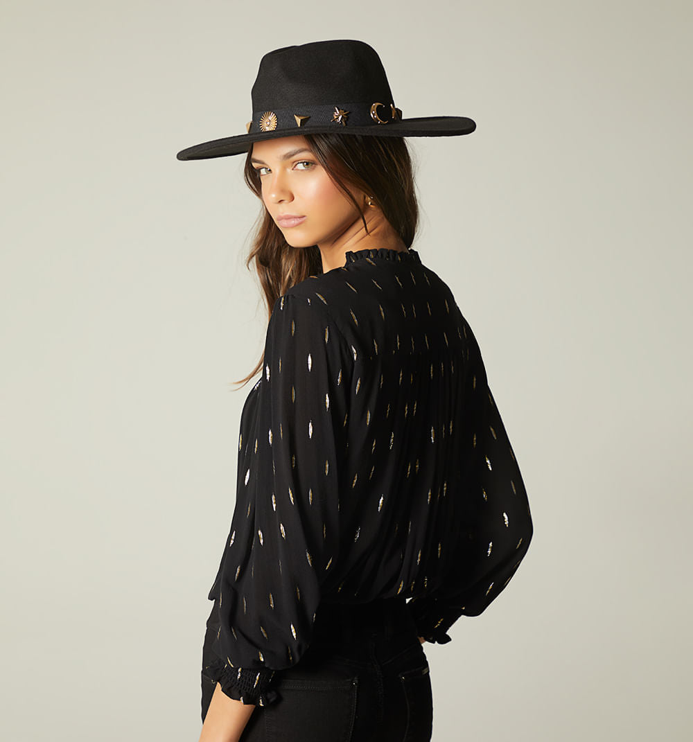 Body Camisero Manga 3/4 - Negro