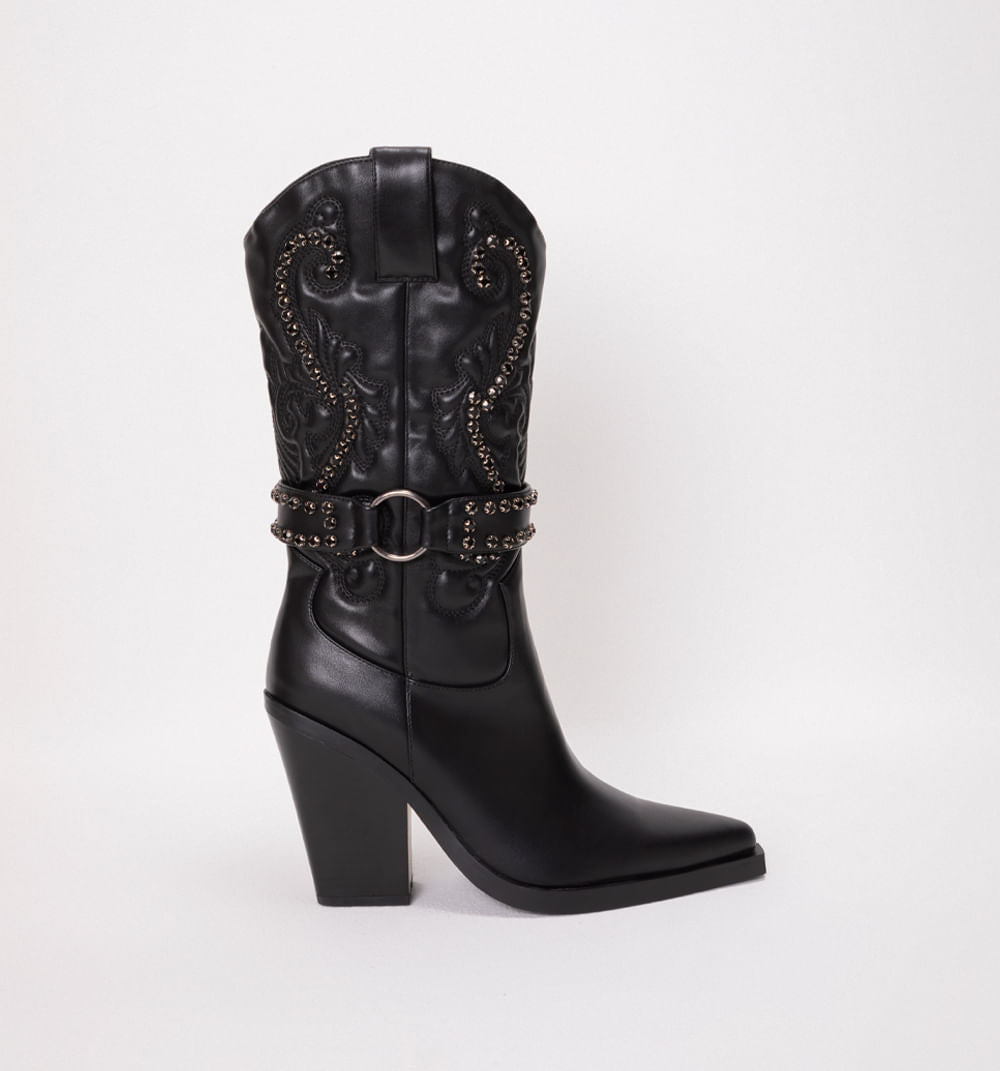 Bota Caña Alta Western Con Pedreria