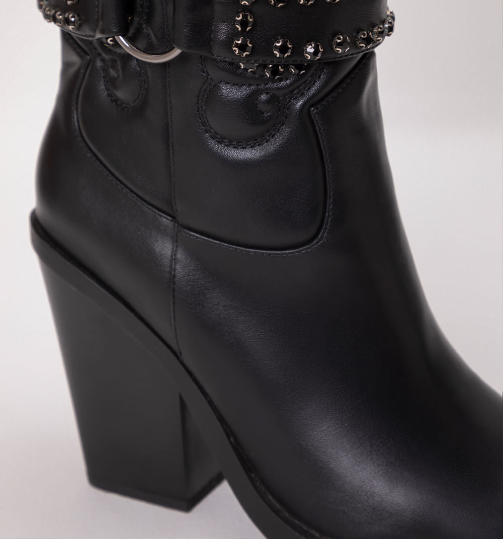 Bota Caña Alta Western Con Pedreria