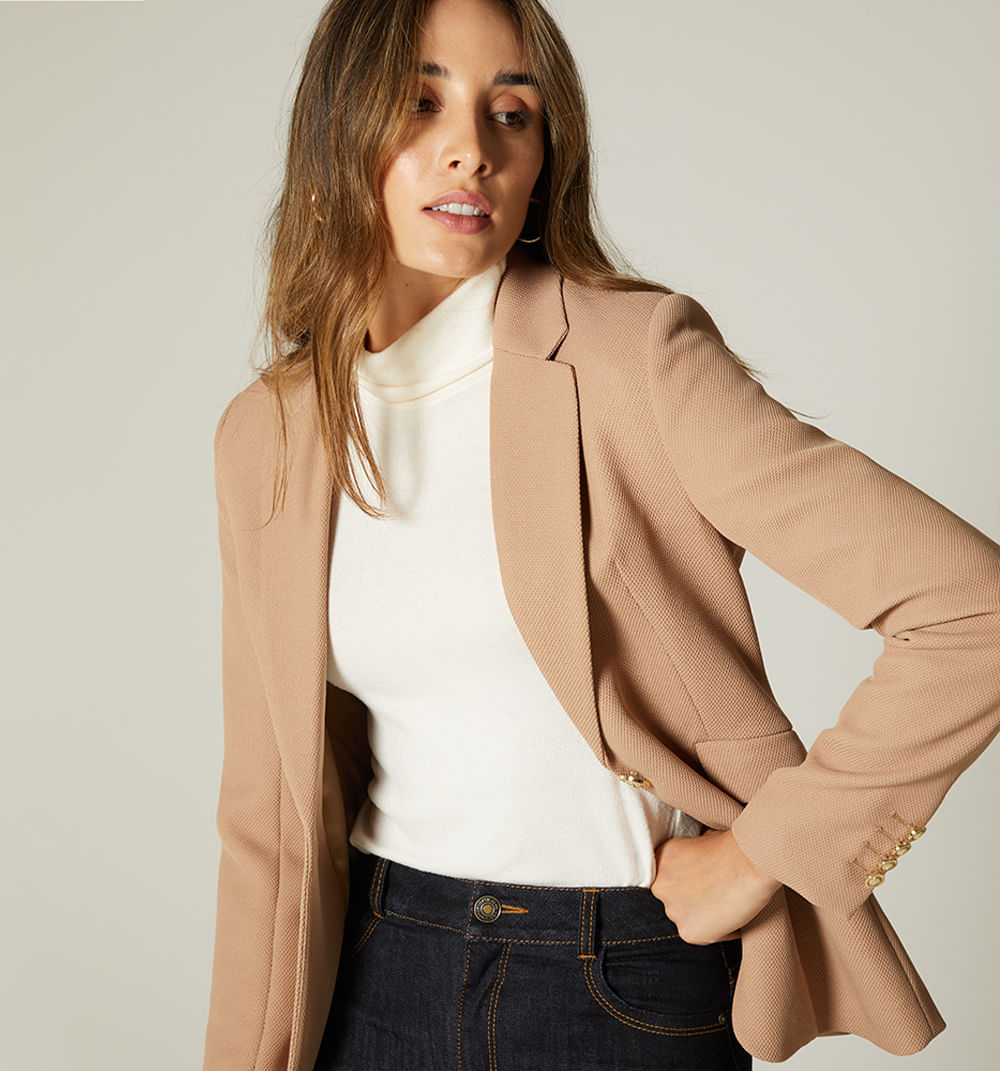 Blazer Manga Larga Boton Unico