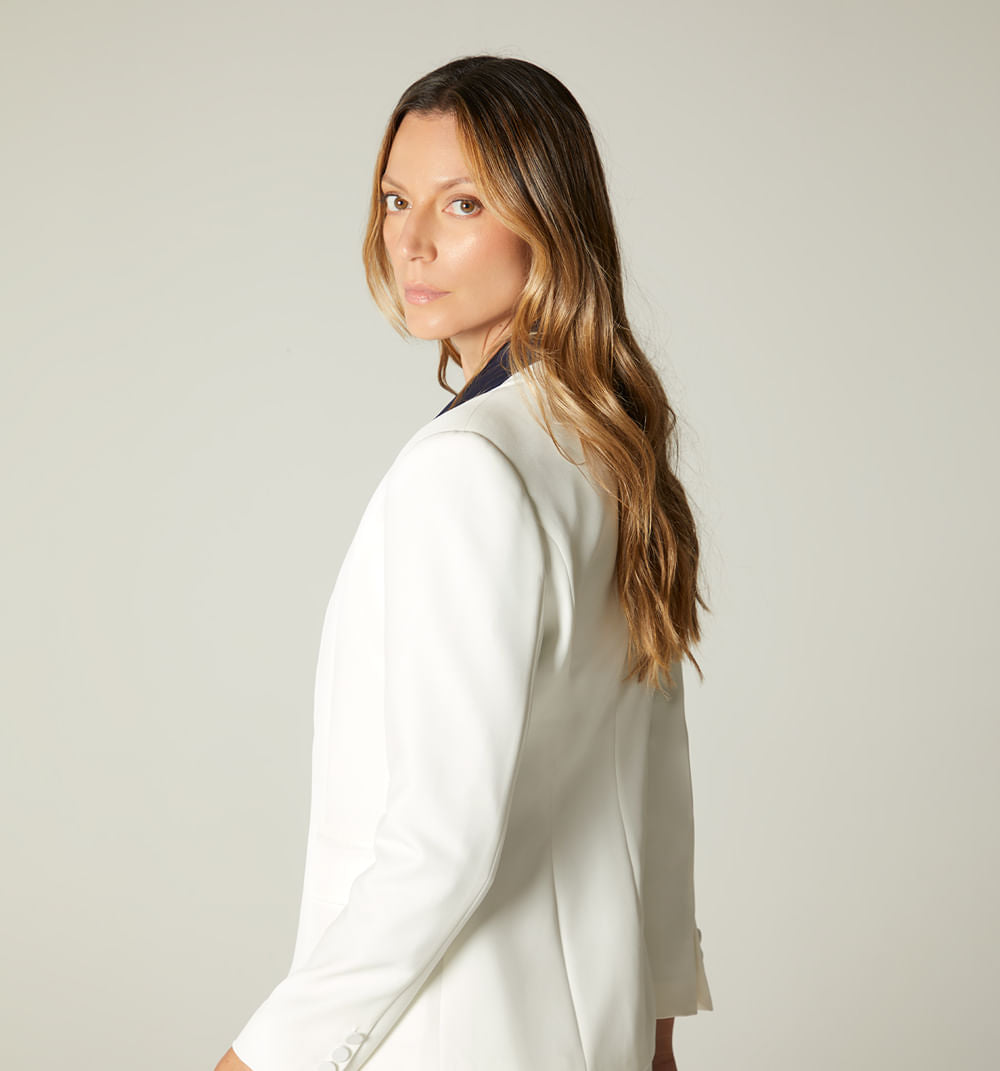 Blazer Con Solapa En Satin